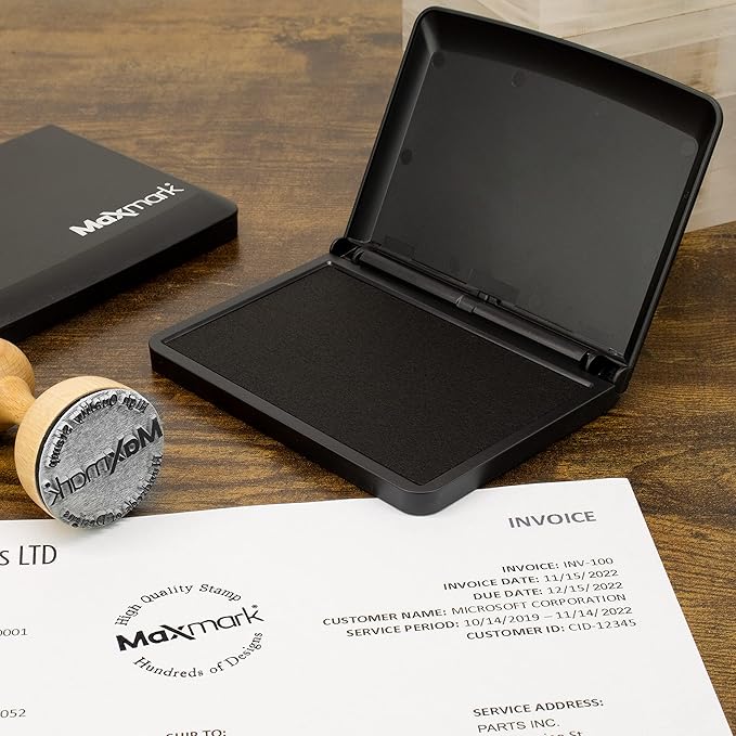 MaxMark Large Premium Olive Green Ink Stamp Pad - 3.5" x 6.25" - Quality Felt Pad