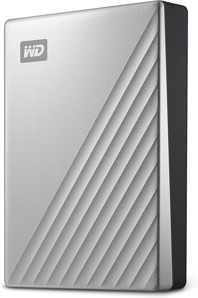 WD 2TB My Passport Ultra, Silver, Portable External Hard Drive, backup software with defense against ransomware, and password protection, USB-C and USB 3.1 - WDBC3C0020BSL-WESN