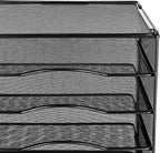 Amazon Basics 5 Slot Desk Rectangular Organizer Tray, Black, 13.6 x 9.5 x 12.8 inch