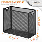 Sinboun Hanging File Organizer Letter-Size File Holder Filing Box Includes 5 Hanging Folders - Metal Mesh Magazine Letter Storage Cabinets File Cart for Office Home School, No Assembly Required