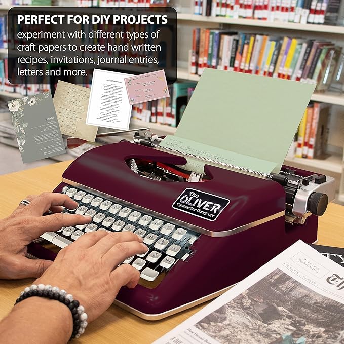 Timeless Manual Typewriter, Burgundy
